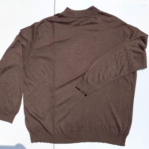 Fiii Men’s VTG Lightweight Mock Turtleneck Sweater XL Brown, Cotton/Rayon Italy - Picture 2 of 7